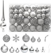 The Living Store Kerstballenset - Zilver - 3 cm - 4 cm - 6 cm - Onbreekbaar materiaal