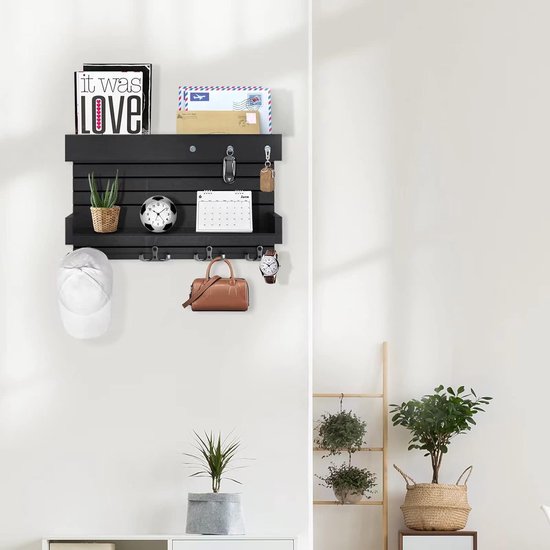 Sleutelhouder Voor Aan De Muur Met 4 Dubbele Sleutelhaken Houten Sleutelkastje Decoratief Sleutelrek Met Plank Voor Ingang Slaapkamer Woonkamer