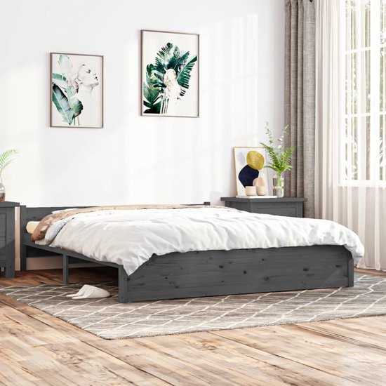 The Living Store Houten Bedframe - Bedframes - 160 x 200 cm - Hoogwaardig massief grenenhout - Stabiel en comfortabel