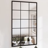 The Living Store Wandspiegel - N - v - t - Decoratieve spiegel - 100 x 60 cm - Zwart frame - Metaal en glas