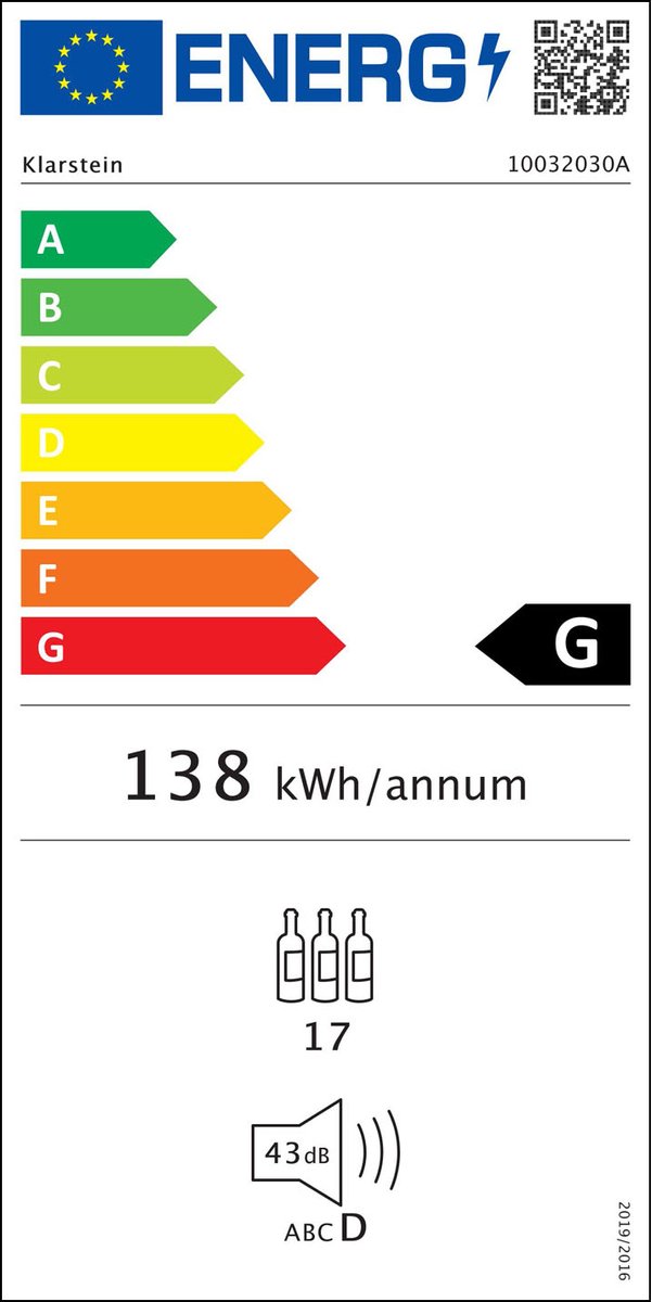 Klarstein Wijnkoeler Wijnkoelkast 2 Zones – 53L Drankenkoelkast Smal – Inbouw Wijnklimaatkast met Glazen Deur – Binnen/Buiten Gebruik – voor 17 Flessen - 29.5 cm - Vrijstaand - Wit - glas - Rood - Wijnkast - Wine Cooler - Wine Fridge – foto 6