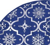 The Living Store Jupe de Sapin de Noël - Blauw - 90 cm - Avec Motif Neige - Avec Chaussette de Noël
