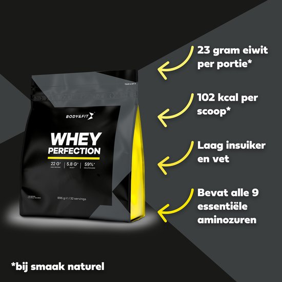Body & Fit Whey Perfection - Proteine Poeder / Whey Protein - Eiwitpoeder - 896 gram (32 shakes) - Vanille - Body & Fit