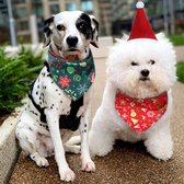 Toulifly, Hondenbandana, hondenhalsdoek, grote honden, kerstbandana, met kerstmuts, wasbare hondenslabbetje, katten en honden, kerstfeest, kerstfeest, huisdierkostuum, accessoires, decoratie