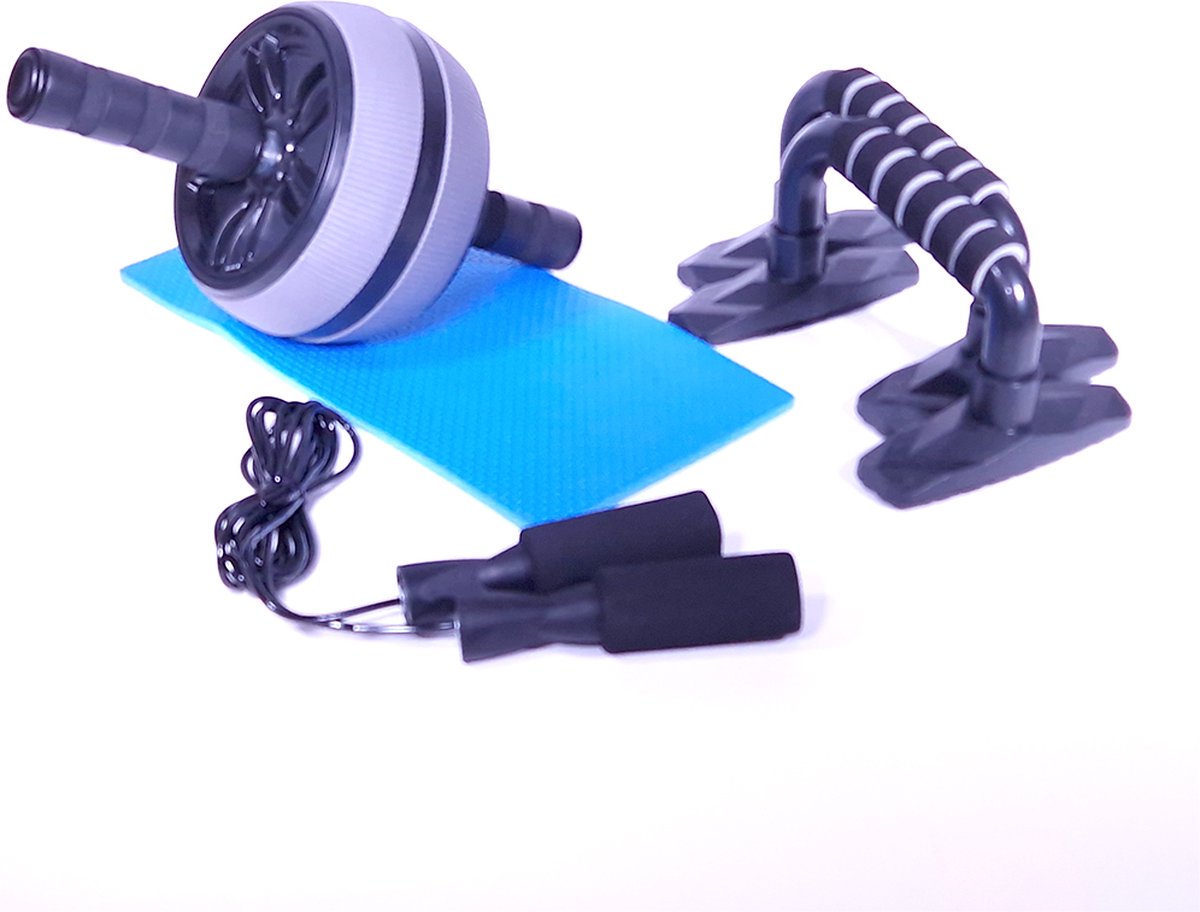 Slimtron Fitness Set Slimfit - Ab roller - Kniepad - Opdruksteun - Springtouw - Sporten vanuit huis - fit