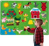 BPgoods® - Viltbord Boerderij - Voor kinderen - Speelbord - Educatief speelgoed - 38 delig - Thema Boerderij - Kids Felt Board - Montessori - Farm
