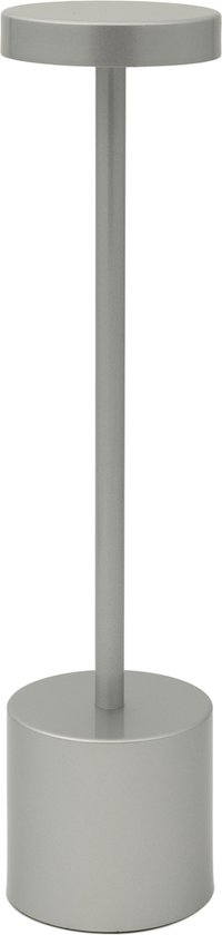 Luxus Tafellamp Touch - Emilie - Zilver - 34cm - Oplaadbaar en Dimbaar - Voor binnen en buiten