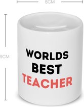 Akyol - worlds best teacher Spaarpot - Docent - de beste leraar/lerares - juf - meester - verjaardagscadeau - verjaardag - cadeau - afscheidscadeau - geschenk - leuke cadeau - kado - gift - juffendag - meesterdag - 350 ML inhoud
