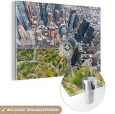 MuchoWow® Glasschilderij 120x80 cm - Schilderij acrylglas - New York - Central Park - Natuur - Foto op glas - Schilderijen