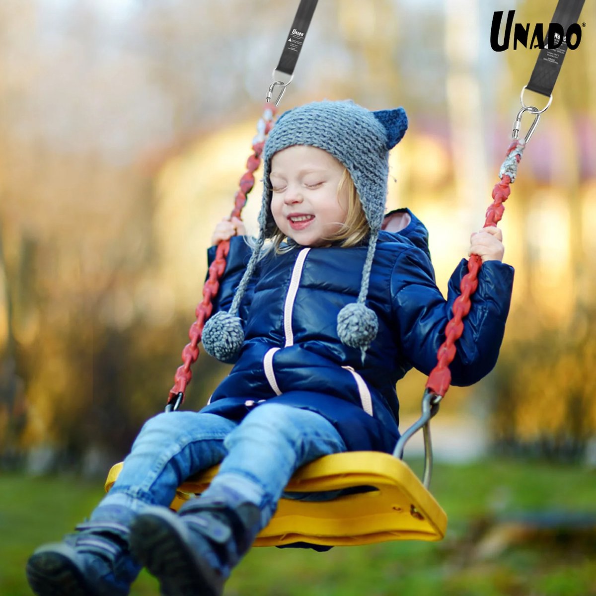 Unado Ophang Koord Voor Hangmat, Hangstoel / Schommel - Hangmat Bevestigingsset Inclusief Haken - Karabijnhaak - Hangmat Standaard -Schommelophangset - Hangmat Ophangsysteem -150cm - Tot 1000kg - Boomvriendelijke Hangmat Ophangset - Set Van 2Stuks — afbeelding 8