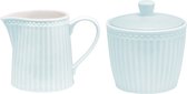 Set pot à lait et sucrier GreenGate Alice bleu clair - Porcelaine