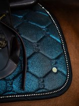 PS Of Sweden Saddle Pad Dressage Stardust Sparkly Xmas - Teal - Maat Full