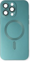Casemania Hoesje Geschikt voor Apple iPhone 12 Pro Blauw - Matte Siliconen Back Cover - Geschikt voor Magsafe