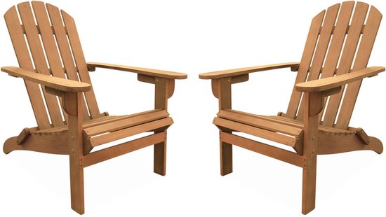 sweeek - Set van 2 eucalyptus houten tuinstoelen, adirondack salamanca, 89x73,5x94cm