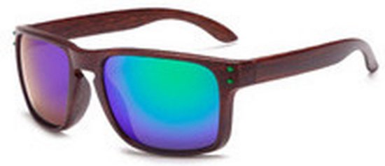 Houten Zonnebril - Blauw op Bruin van Woodiful — afbeelding 2