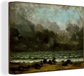 Peintures sur Toile - La Mer - Peinture de Gustave Courbet - 120x90 cm - Décoration murale