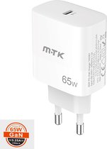 M.TK 65W USB-C Oplader | Fast charging Adapter 65W 3.25A GaN | 65W GaN USB-C Adapter | Samsung Super Fast Charger - Oplader USB C - GaN Technologie - Geschikt voor Laptop, Tablet, Smartphone (iPhone 14,13,12,11, iPad Pro, MacBook Pro, Samsung)