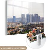 MuchoWow® Glasschilderij 30x20 cm - Schilderij acrylglas - De skyline van het Indiase Hyderabad in Azië - Foto op glas - Schilderijen