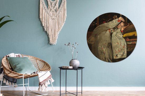 Fille en kimono blanc - Peinture de George Hendrik Breitner Cercle mural aluminium