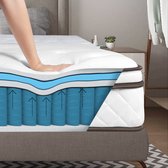 WOWTTRELAX Matras 140 x 200 Hoogte 24cm, Hybride Matras met Pocketveren en Gel Traagschuim, Omkeerbaar Matras met Twee Volledig Bruikbare Zijkanten