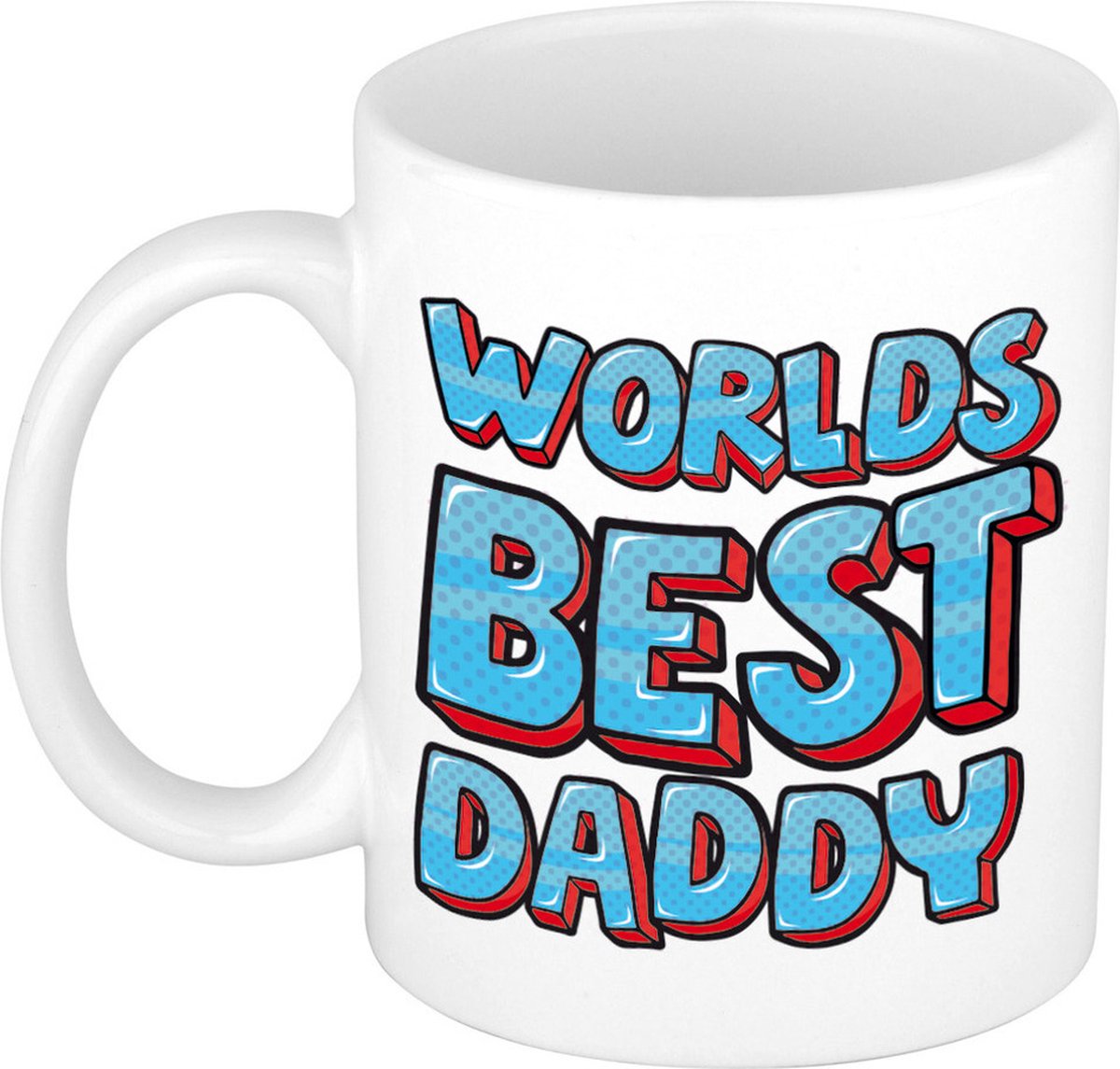 Bellatio Decorations Cadeau koffie/thee mok voor papa - beste papa - blauw - 300 ml - vaderdag