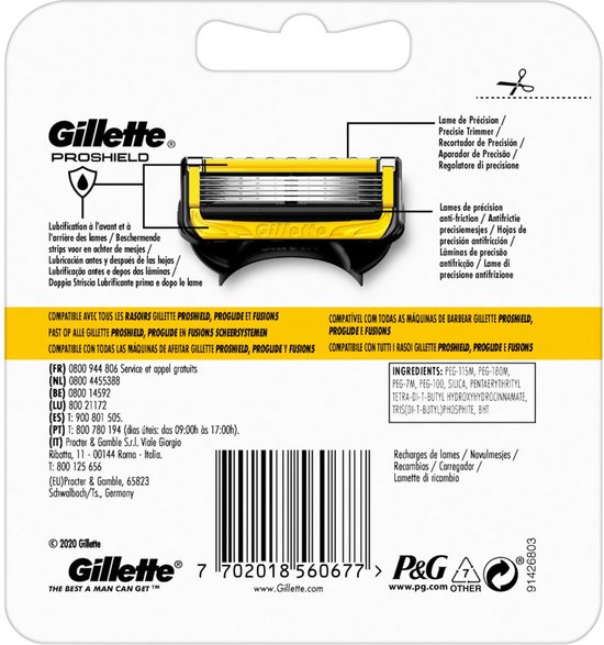 Gillette ProShield mesjes Voor Mannen 4 stuks