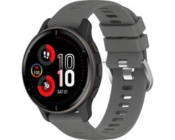 Strap-it Siliconen bandje - geschikt voor Garmin Venu / Venu SQ / SQ 2 / Venu 2 Plus / Vivoactive 3 / Vivoactive 5 / Vivomove (HR - Style - Luxe - Sport) / Forerunner 245 / 570 - 42mm / 645 / 165 / 55 - donkergrijs