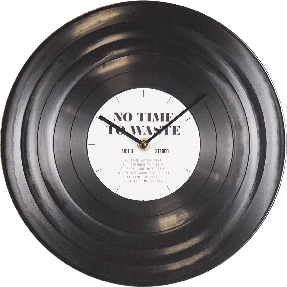 Housevitamin LP Wandklok 'No time to waste'- Wit/Zwart- 29x4x29cm