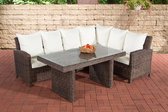 Clp Minari Lounge Dining Set - 5mm Poly-rotan - 5 mm ronde rotan : grauwgemeleerd overtrek: cremewit