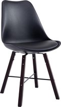 CLP Design retro bezoekersstoel LAFFONT eetkamerstoel, kuipstoel - hout, kunstleer zwart cappuccino