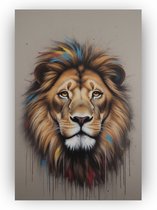 Banksy leeuw - 50 x 75 cm - Poster leeuw - Leeuwen posters - Banksy art - Banksy slaapkamer - Leeuw woonkamer - Muurdecoratie leeuw
