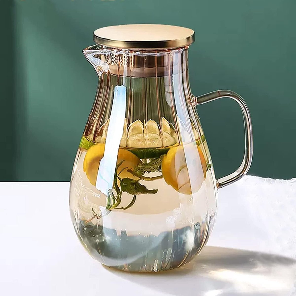 Carafe En Verre Transparente Carafe En Verres Porte Réfrigérateur étanche 18 Litres - Grande Carafe Verseuse Verre Avec Poignée étanche