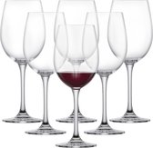 Classico Rodewijnglas (set van 6), klassieke kristallen glazen voor rode wijn of water, vaatwasmachinebestendige tritan-wijnglazen