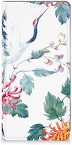 Wallet Bookcase Geschikt voor OPPO Reno10 | 10 Pro Telefoonhoesje Bird Flowers