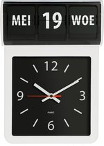 Fysic FK800 - Horloge Alzheimer / grande horloge murale analogique avec heure, jour et date, noir