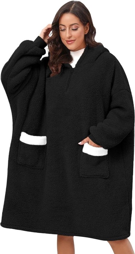 Oversized hoodie, fleece enorme draagbare deken voor vrouwen en mannen