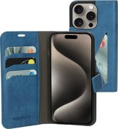 Mobiparts hoesje geschikt voor Apple iPhone 15 Pro - Wallet/Boekhoesje - Eco Leer - Magneet Sluiting - Opberg vakken - Blauw