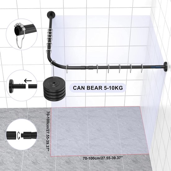 Douchegordijnstang bol