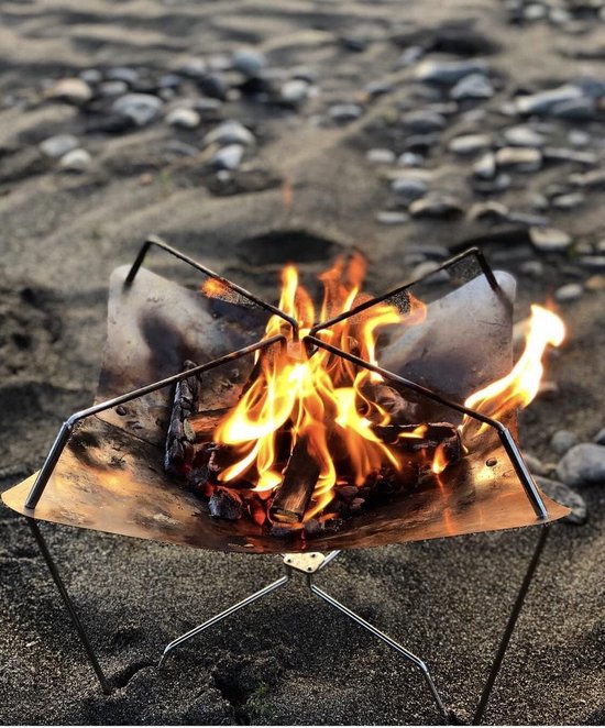 Grill à charbon de bois en acier inoxydable, barbecue pliant, BBQ de camping,  petit