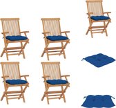 vidaXL Ensemble de chaises de jardin en bois - 4 Chaises - Bois de teck - Pliable - Chaise de jardin