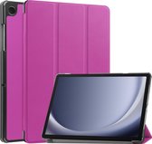 Hoes Geschikt voor Samsung Galaxy Tab A9 Hoes Book Case Hoesje Trifold Cover - Hoesje Geschikt voor Samsung Tab A9 Hoesje Bookcase - Paars