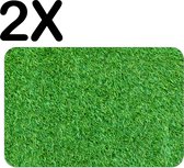 BWK Flexibele Placemat - Groen - Gras - Achtergrond - Set van 2 Placemats - 45x30 cm - PVC Doek - Afneembaar