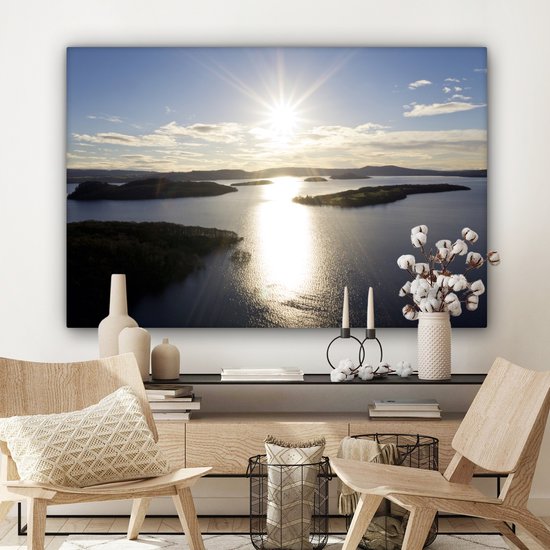 Le soleil brille sur le Loch Lomond en Ecosse Toile 120x80 cm - Tirage photo sur toile (Décoration murale salon / chambre)