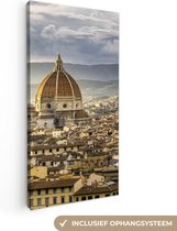 Canvas Schilderij Italië - Zonsondergang - Florence - 20x40 cm - Wanddecoratie