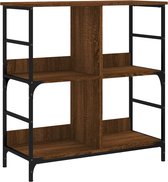 vidaXL - Boekenrek - 78,5x33x82 - cm - bewerkt - hout - bruin - eikenkleur