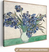 Canvas Schilderij Stilleven van irissen - Vincent van Gogh - 80x60 cm - Wanddecoratie