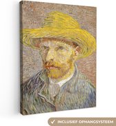Peintures sur toile - Autoportrait avec chapeau de paille - Vincent van Gogh - 60x80 cm - Décoration murale