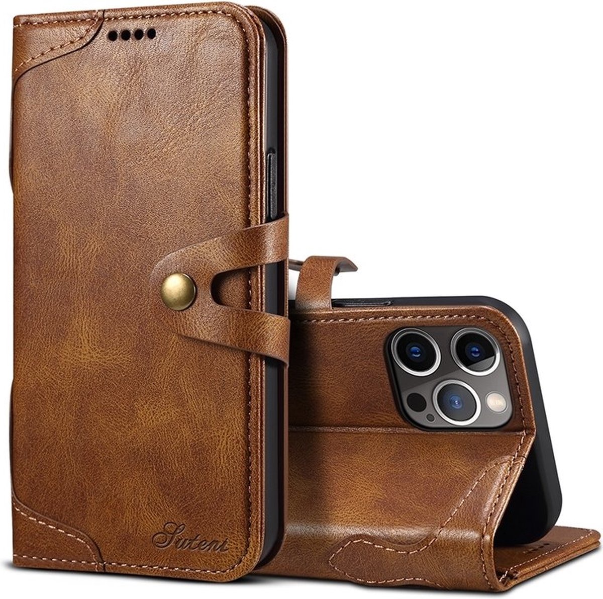 Étui en cuir premium pour iPhone 14 Pro Max avec pochette portefeuille
