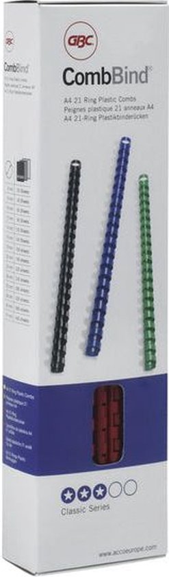 Bindrug GBC 6mm 21rings A4 zwart 25stuks | bol