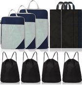 Compression Packing Cubes 10 stuks kofferorganizer 10 SET Travel Essentials reiskoffer organizer reisorganizer pakkubussen (3 donkerblauw compressie)